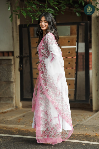 Mughal Rivayat - Handblock Cotton 3Pc stitched Suit Set
