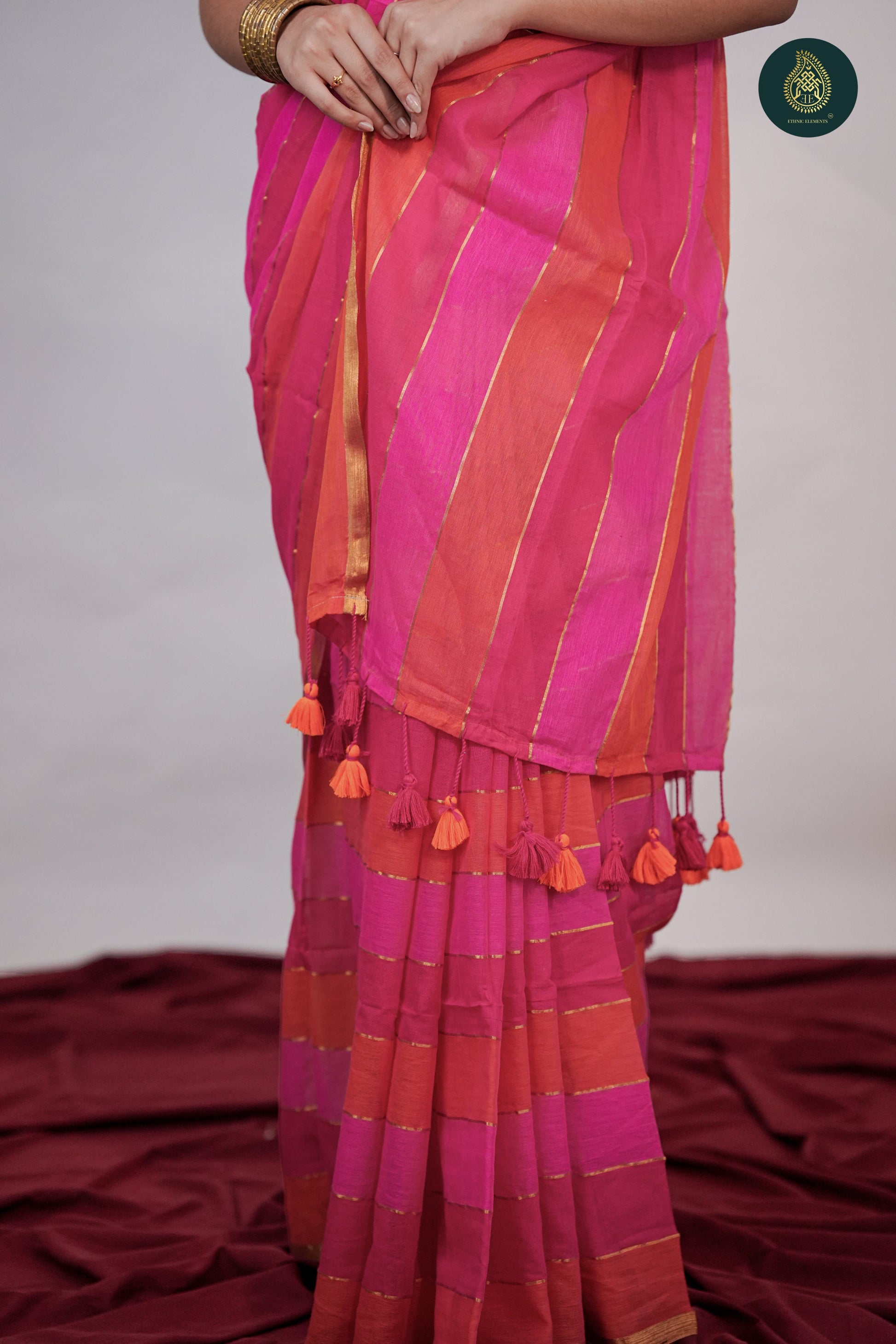 Mul Cotton Saree Gulabi Glow