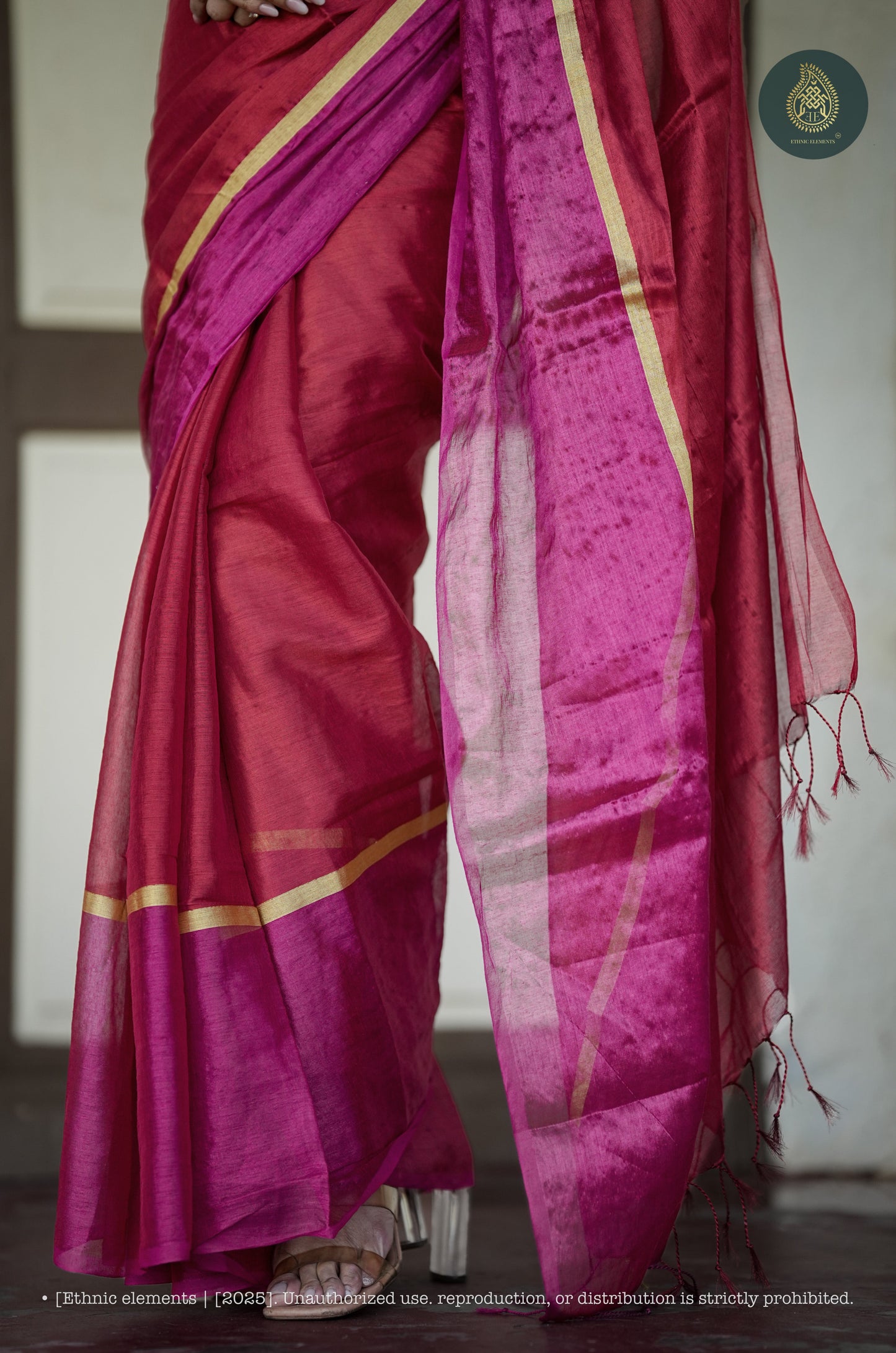 Mul Cotton Saree With Tissue - Blush Royale