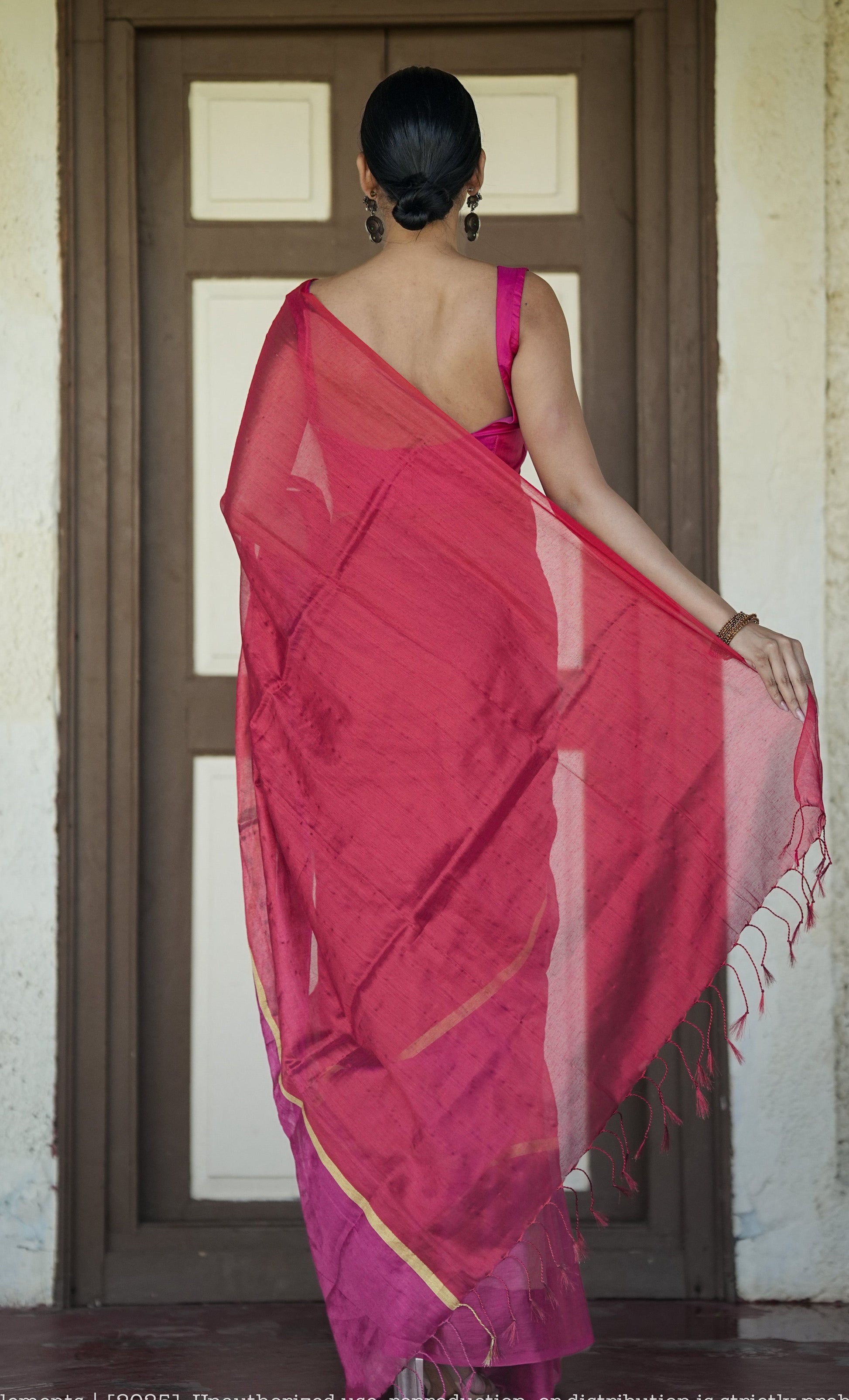 Mul Cotton Saree With Tissue - Blush Royale