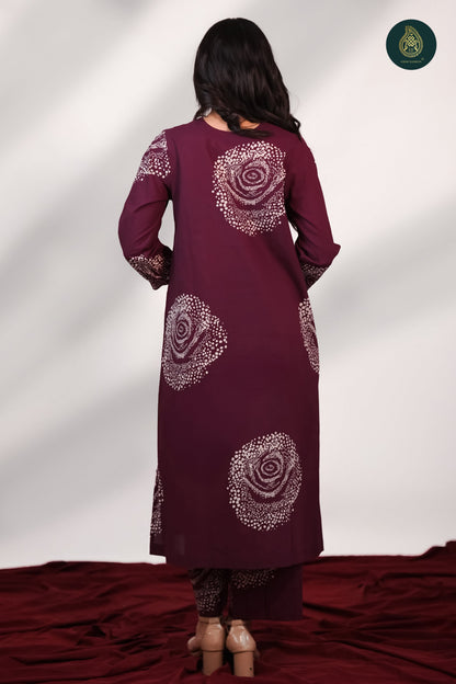 Redwine - Abstract Printed 2Pc Stitched Suit Set