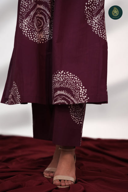 Redwine - Abstract Printed 2Pc Stitched Suit Set