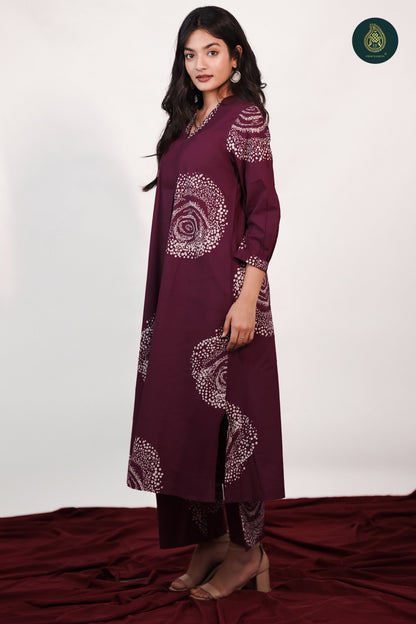 Redwine - Abstract Printed 2Pc Stitched Suit Set