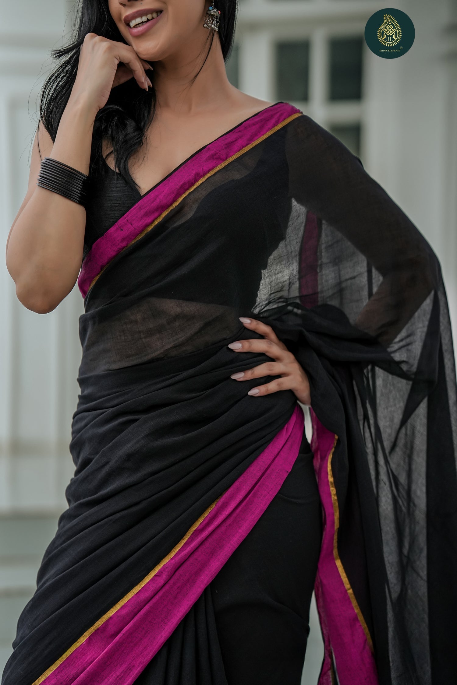 Mul Cotton Saree Kali Gulab Mehfil