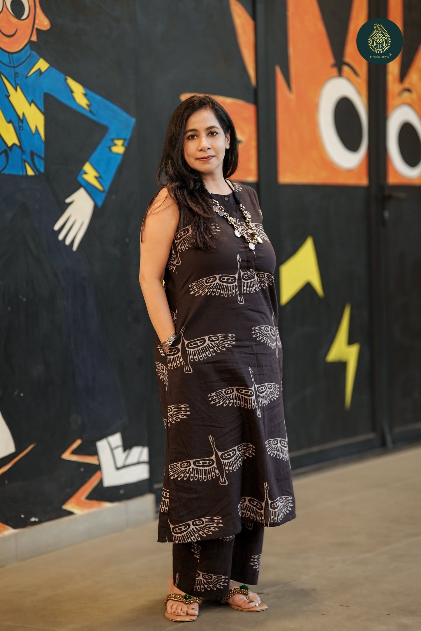 Mythical Bird Prints - Cotton Stitched 2pc Suit Set