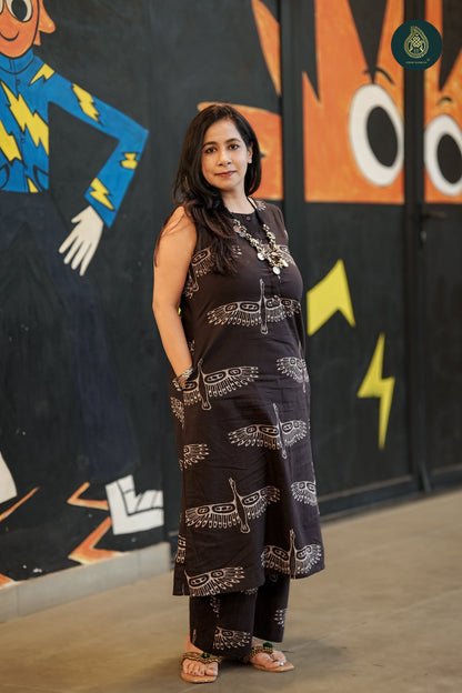 Mythical Bird Prints - Cotton Stitched 2pc Suit Set