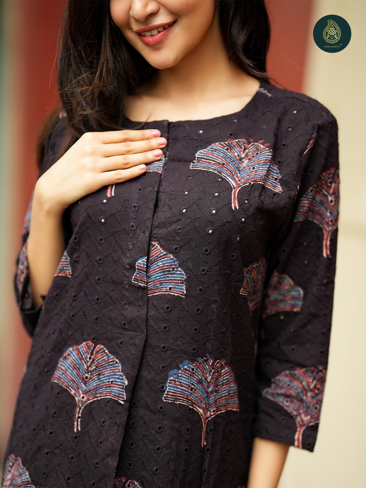 Ajrakh Patti - Handblock Ajrakh Hakoba Cotton 2Pc Suit Set