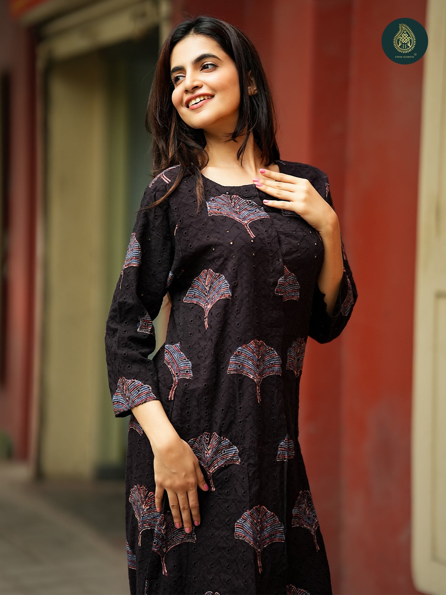 Ajrakh Patti - Handblock Ajrakh Hakoba Cotton 2Pc Suit Set
