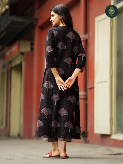 Ajrakh Patti - Handblock Ajrakh Hakoba Cotton 2Pc Suit Set