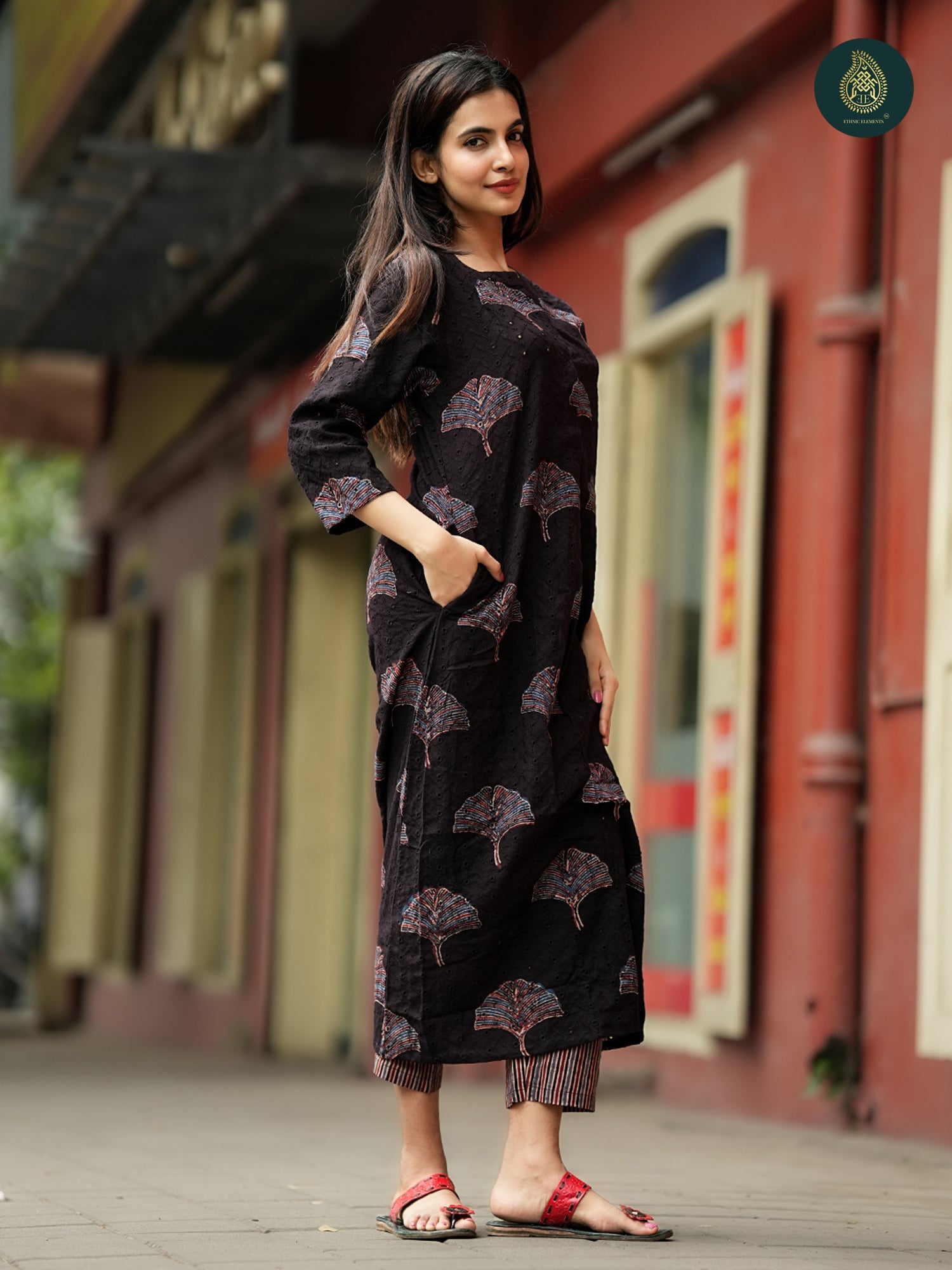 Ajrakh Patti - Handblock Ajrakh Hakoba Cotton 2Pc Suit Set