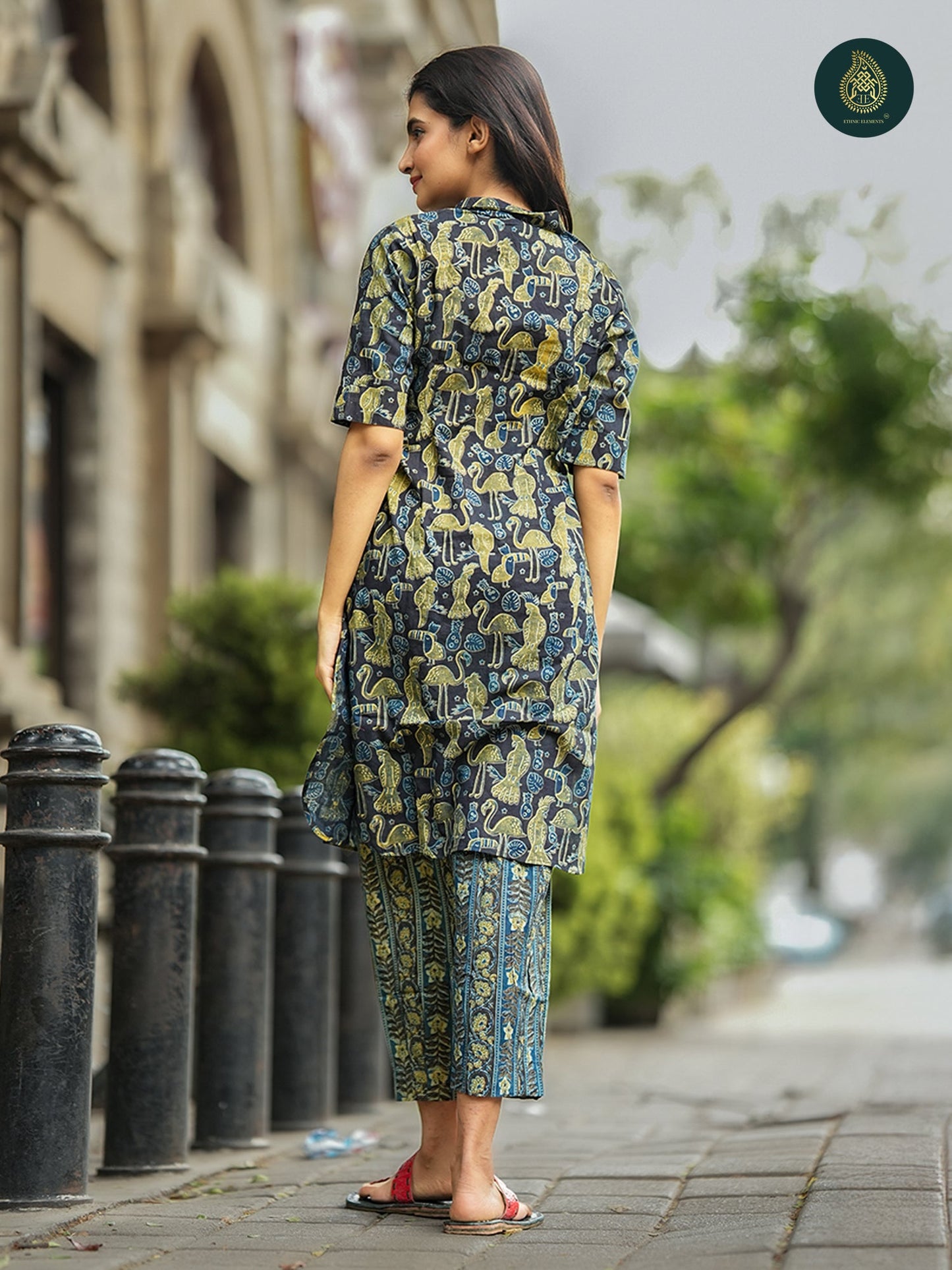 Bagru Flamingo - Handblock Printed Cotton Stitched 2Pc Suit Set