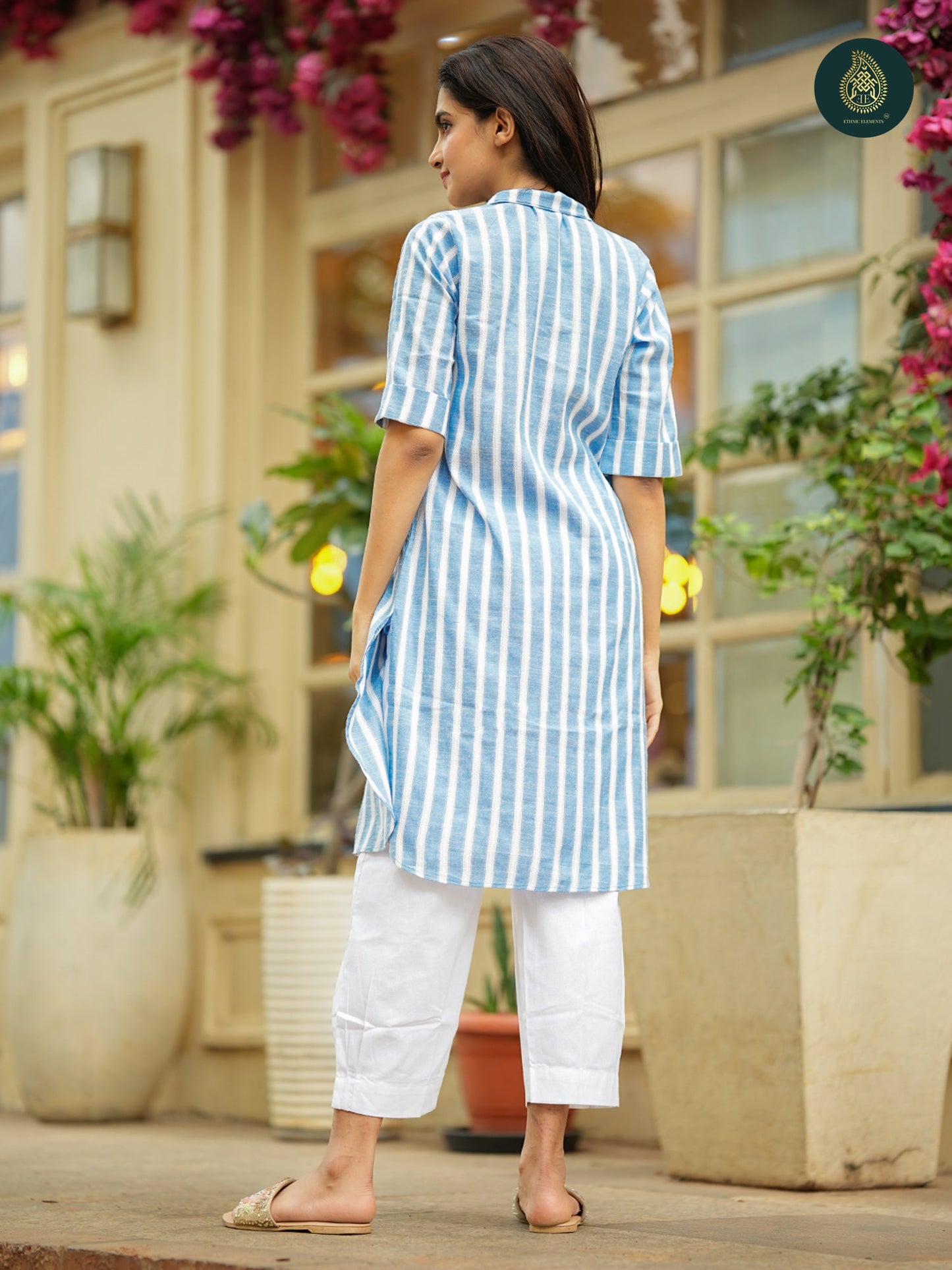 Bumble Stripes - Soft Cotton Lace 2Pc Stitched Suit Set
