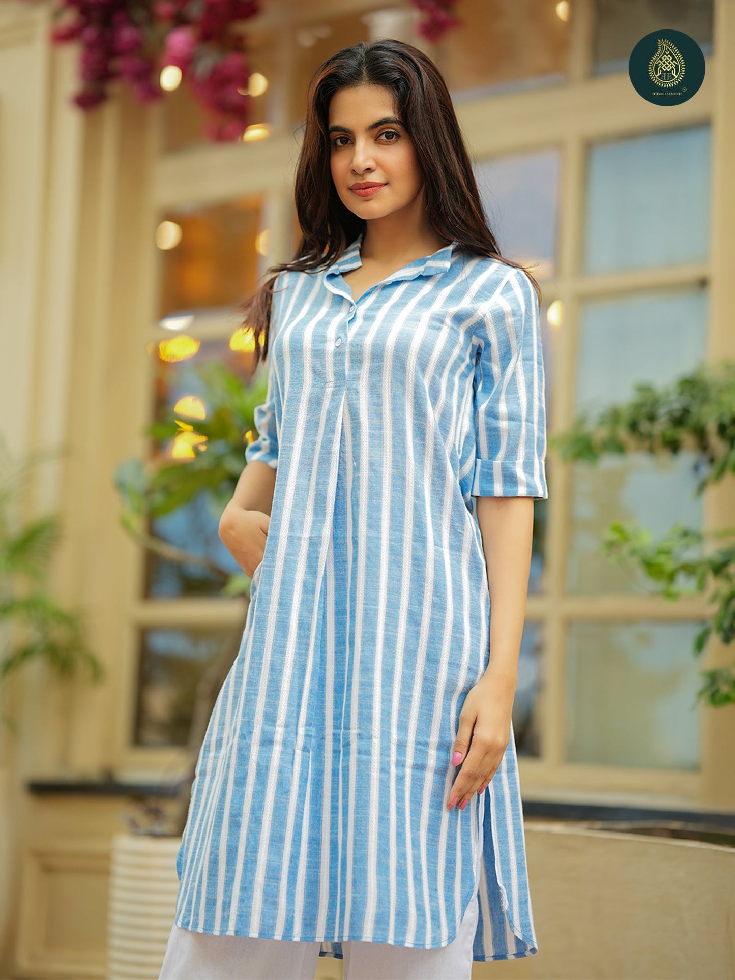 Bumble Stripes - Soft Cotton Lace 2Pc Stitched Suit Set