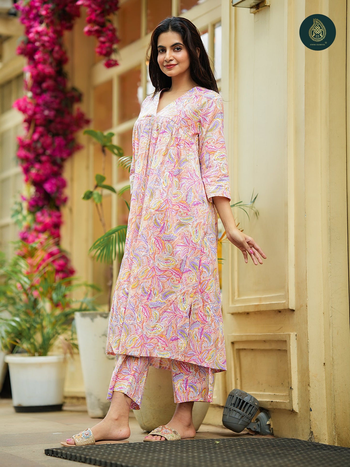 Coral Blush - Cotton Printed 2Pc Stitched Suit Set