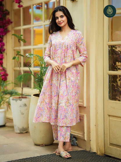 Coral Blush - Cotton Printed 2Pc Stitched Suit Set