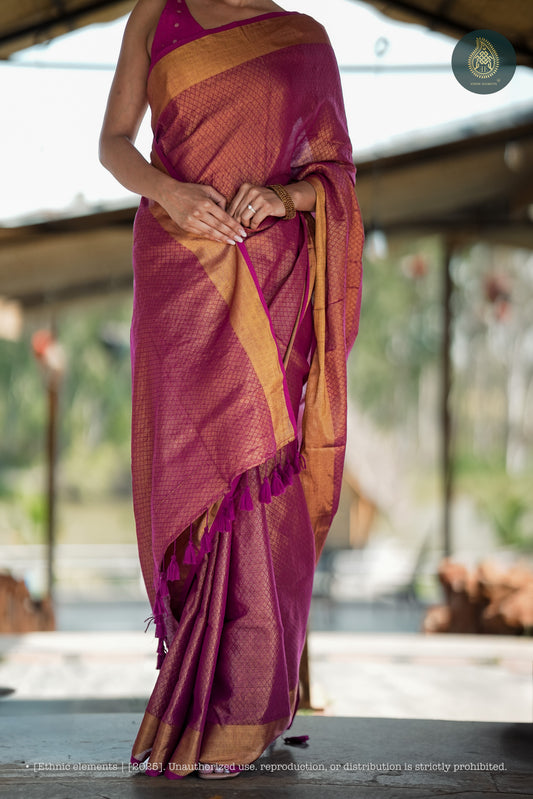 Mul Cotton Zari Jaal Saree Noor Rani