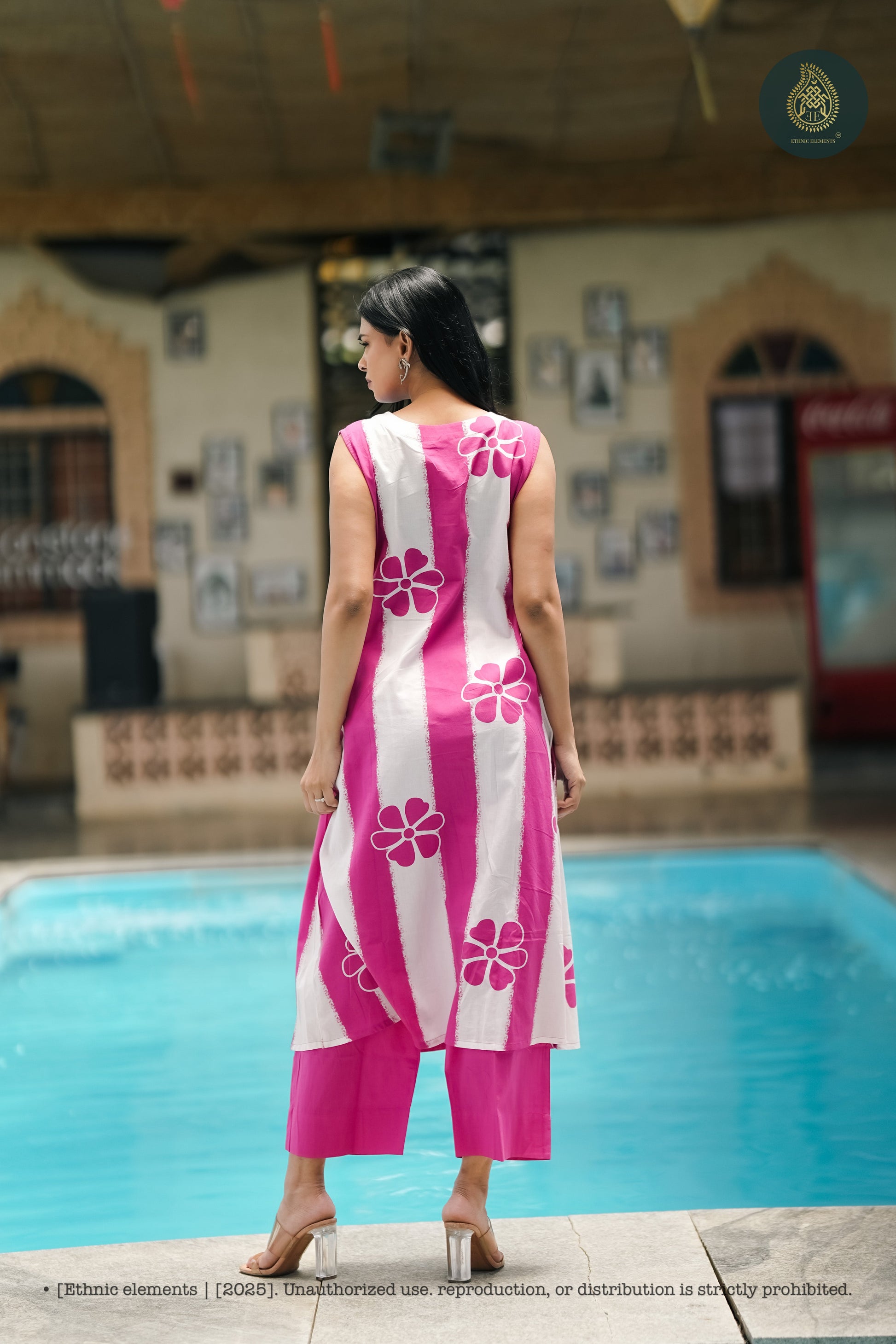 Stitched 2Pc Cotton Suit Set - Candy Stripe