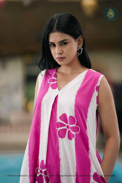 Stitched 2Pc Cotton Suit Set - Candy Stripe