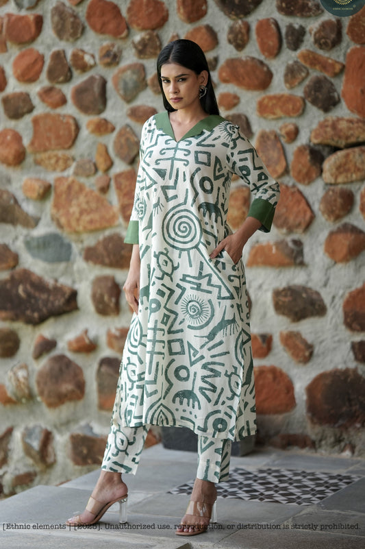 Stitched 2Pc Cotton Suit Set - Sage & Symbol