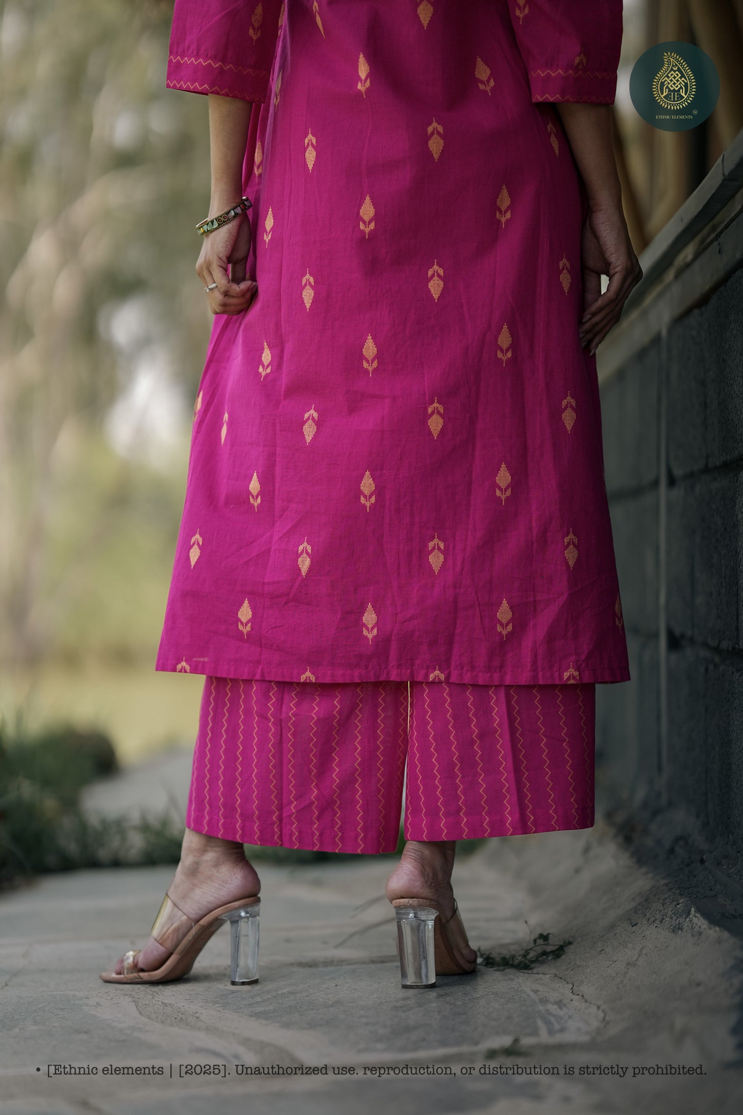 Stitched 2Pc Cotton Suit Set - Rose Ambe