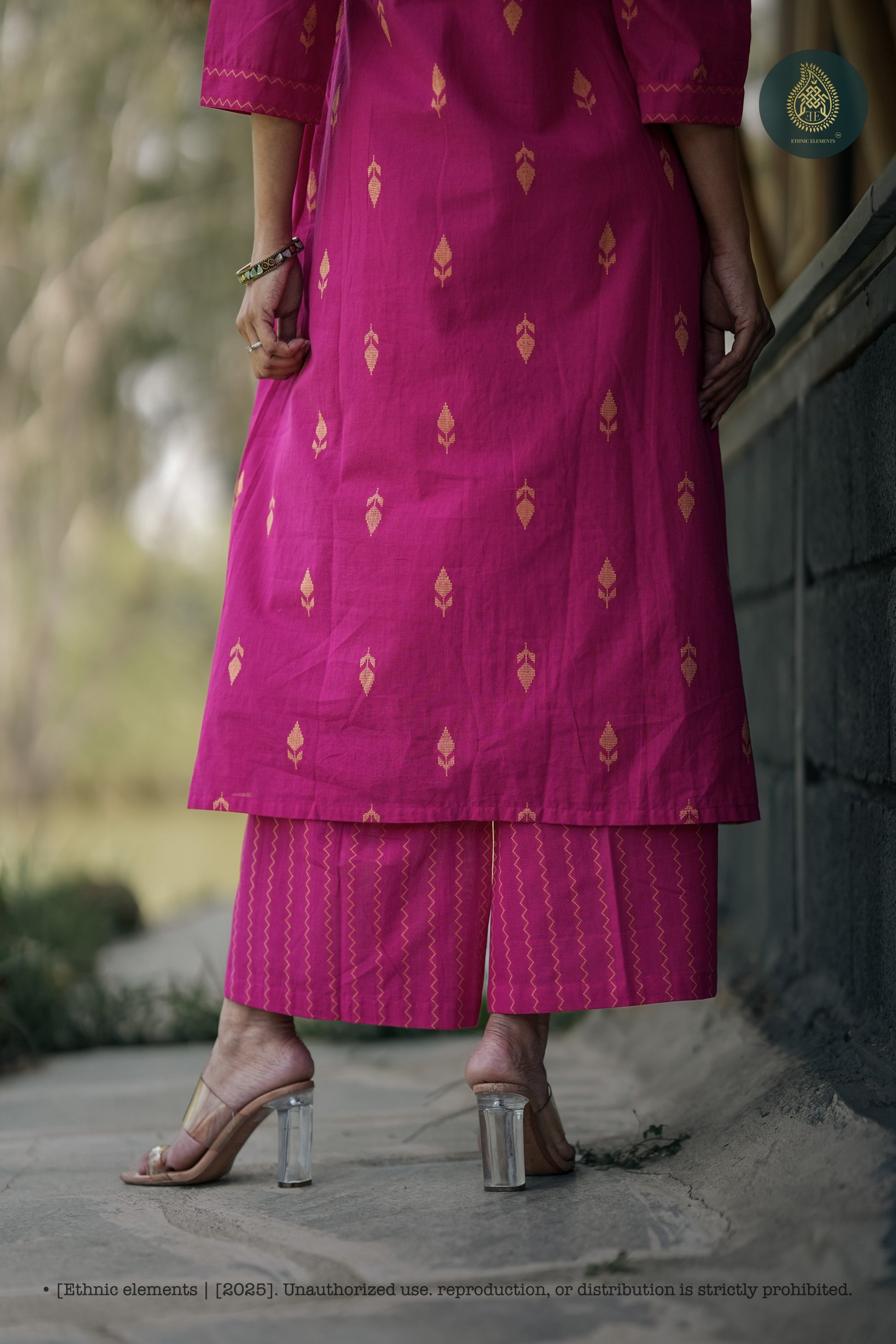 Stitched 2Pc Cotton Suit Set - Rose Ambe