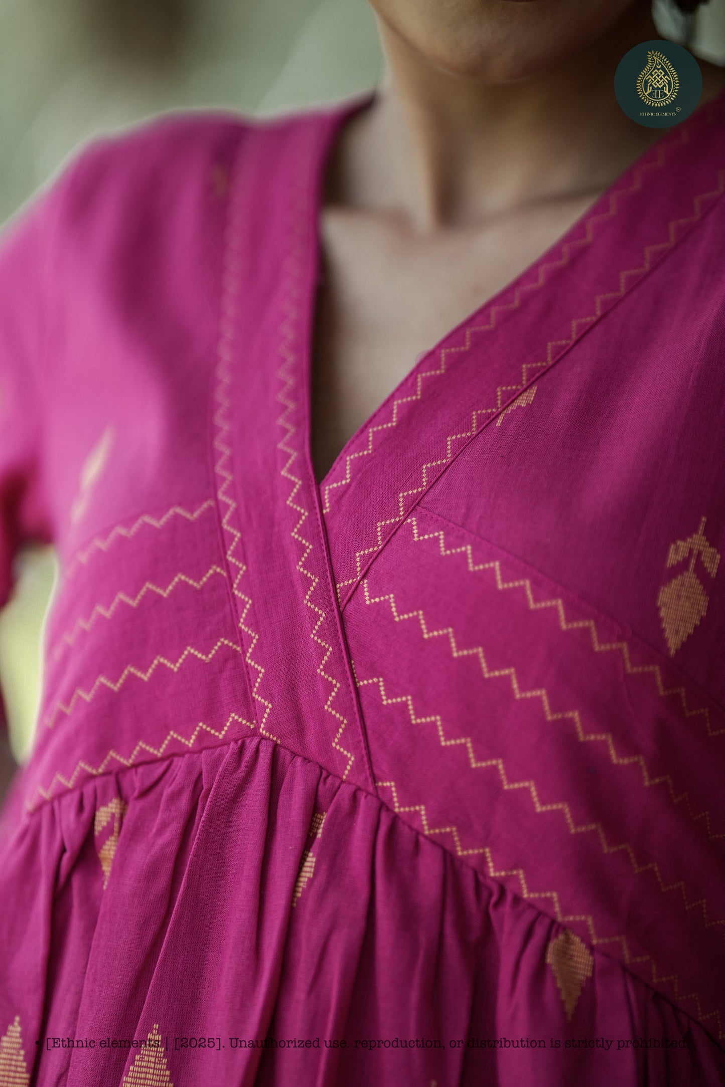 Stitched 2Pc Cotton Suit Set - Rose Ambe