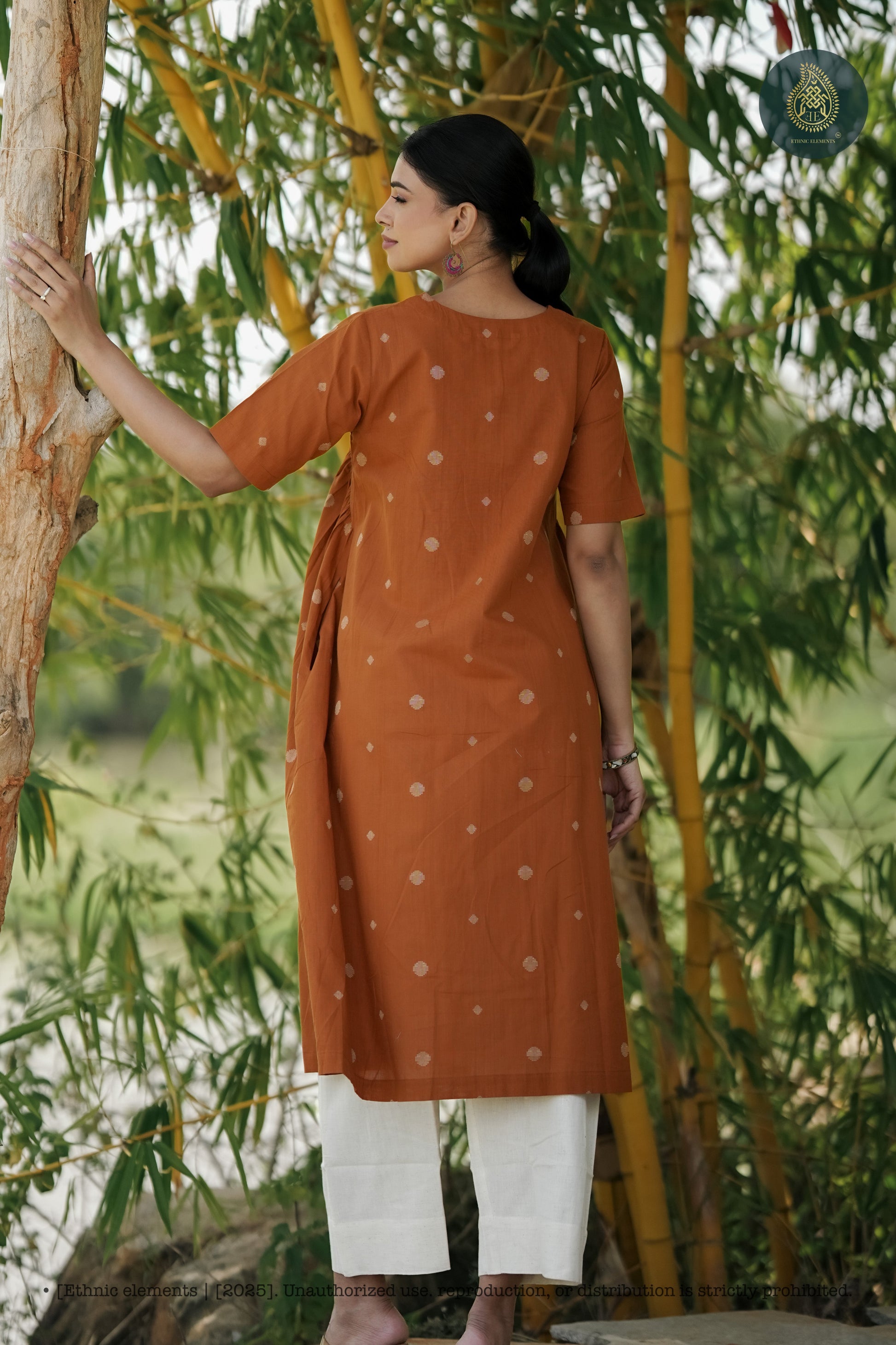 Stitched 2Pc Cotton Suit Set Sienna Dot