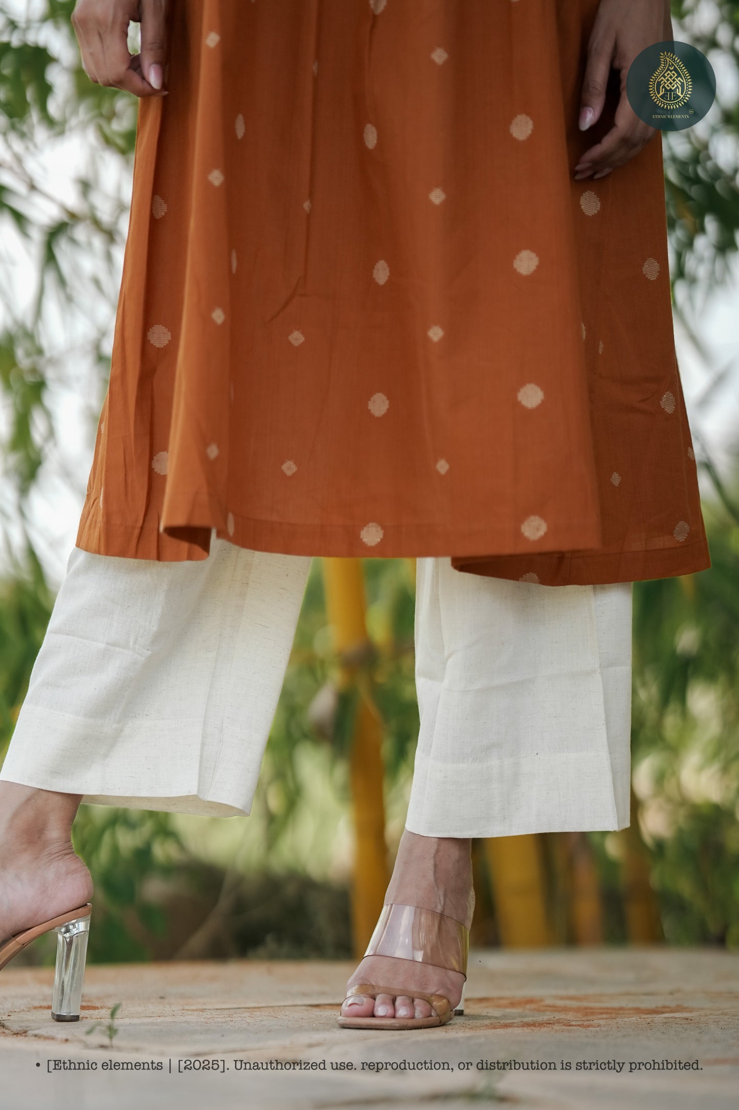 Stitched 2Pc Cotton Suit Set Sienna Dot