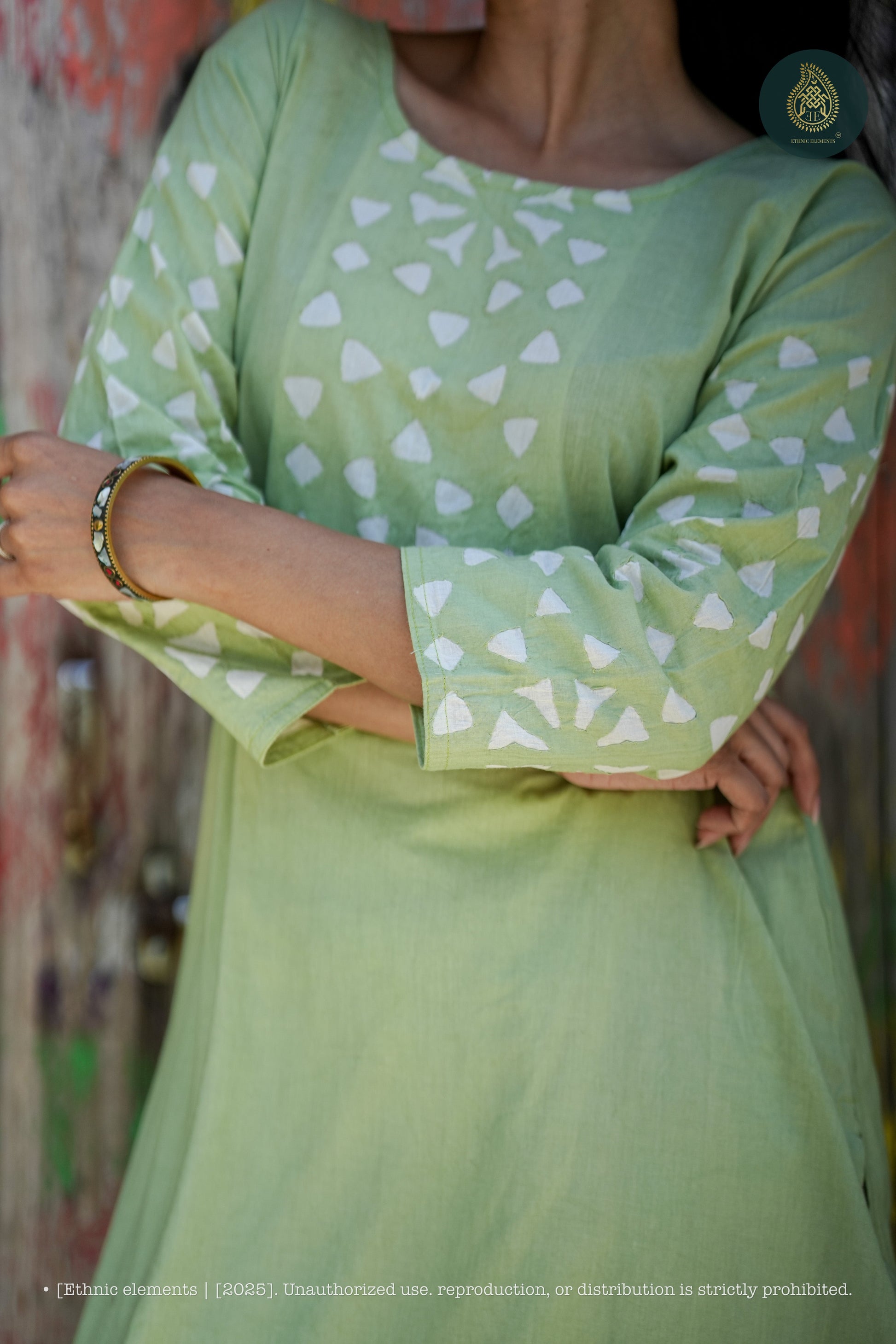Stitched 2Pc Applique Suit Set - Meher Sage