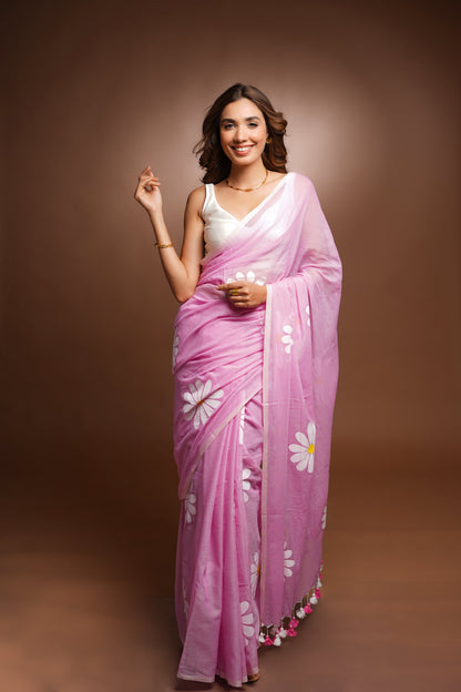 Hand Painted Cotton Saree - Consistency