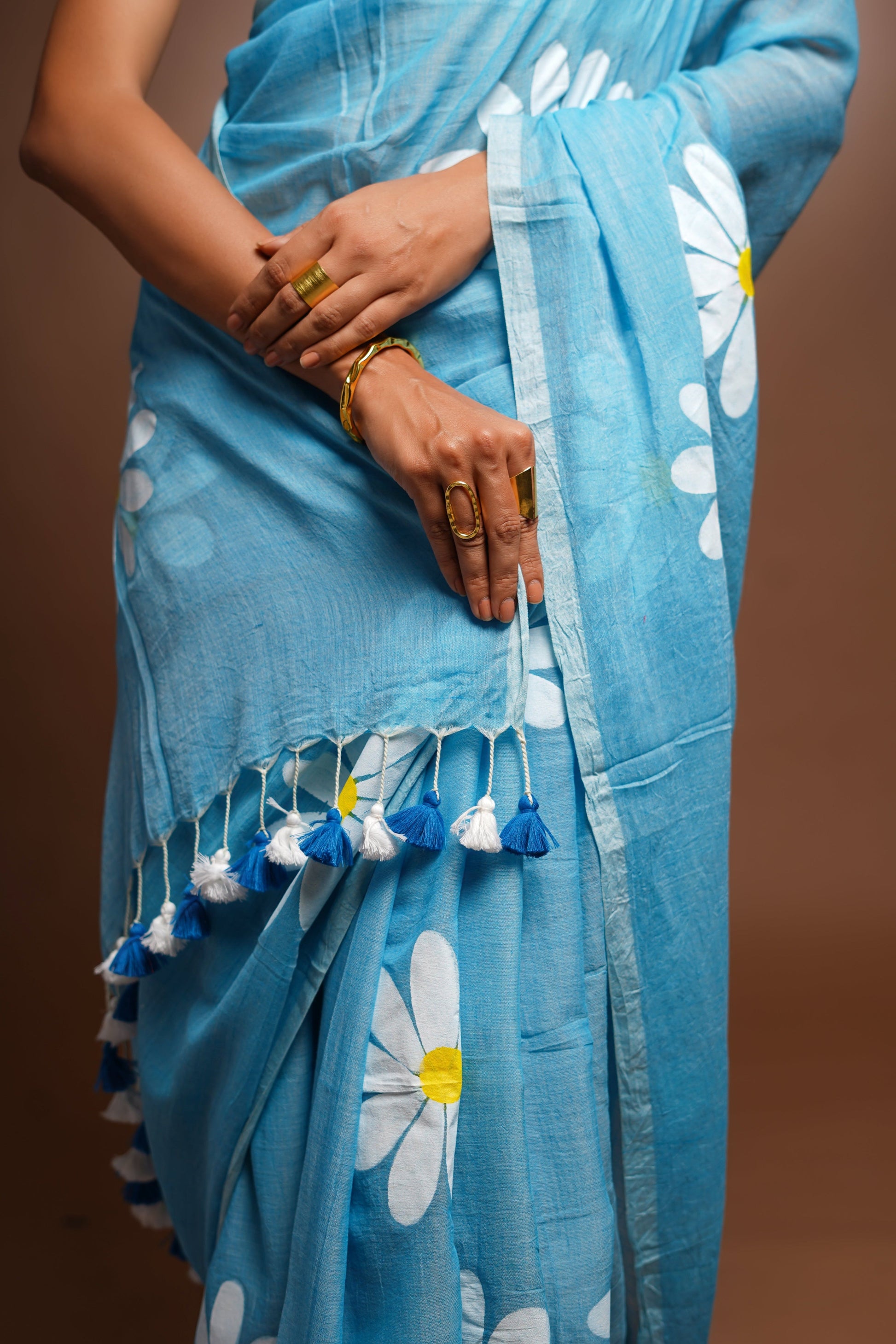 Hand Painted Cotton Saree - Fearless