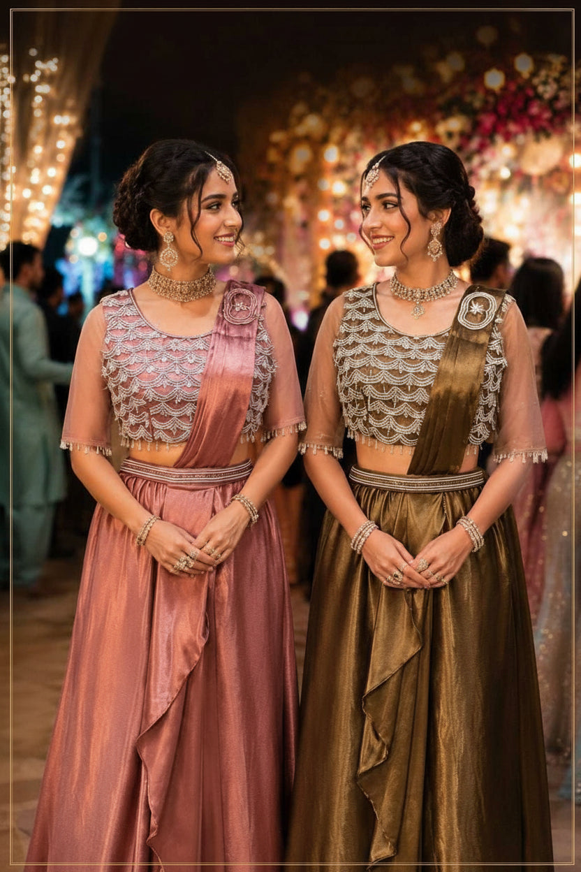 Two women in traditional attire with 'Ruhana' branding in the background.
